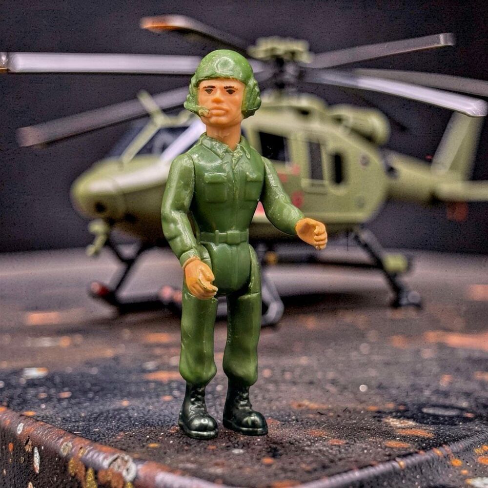 1980s Toy Construx Army Pilot Soldier Fisher Price Military Action Figure A61